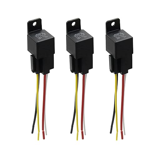 uxcell 3 unids JD-2912 4 Pin DC 48V 40A 40 Amp Motor de coche Fusible Relé Interruptor Enchufe Enchufe con Arnés de cableado Universal
