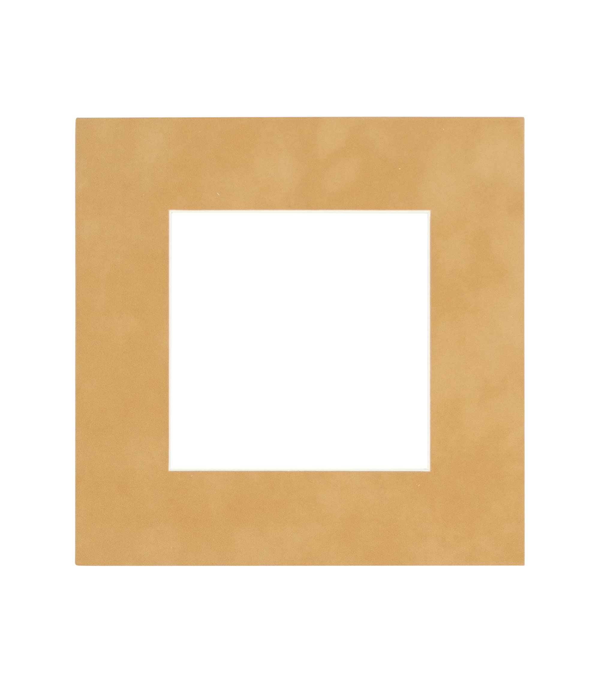 10x10 Mat Bevel Cut for 6x6 Photos - Precut Beige Suede Square Shaped Photo Mat Board Opening - Acid Free Matte to Protect Your Pictures - Bevel Cut for Family Photos, Pack of 1 Matboard Show Kit With