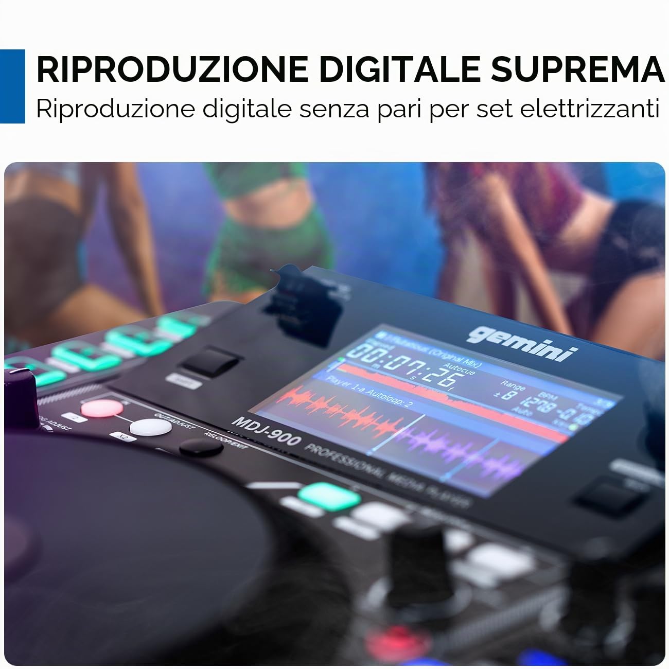 Gemini Sound MDJ-900 - Player Multimediale USB Professionale con Ampio Schermo da 8 "E Ruota Jog Touch-Sensitive