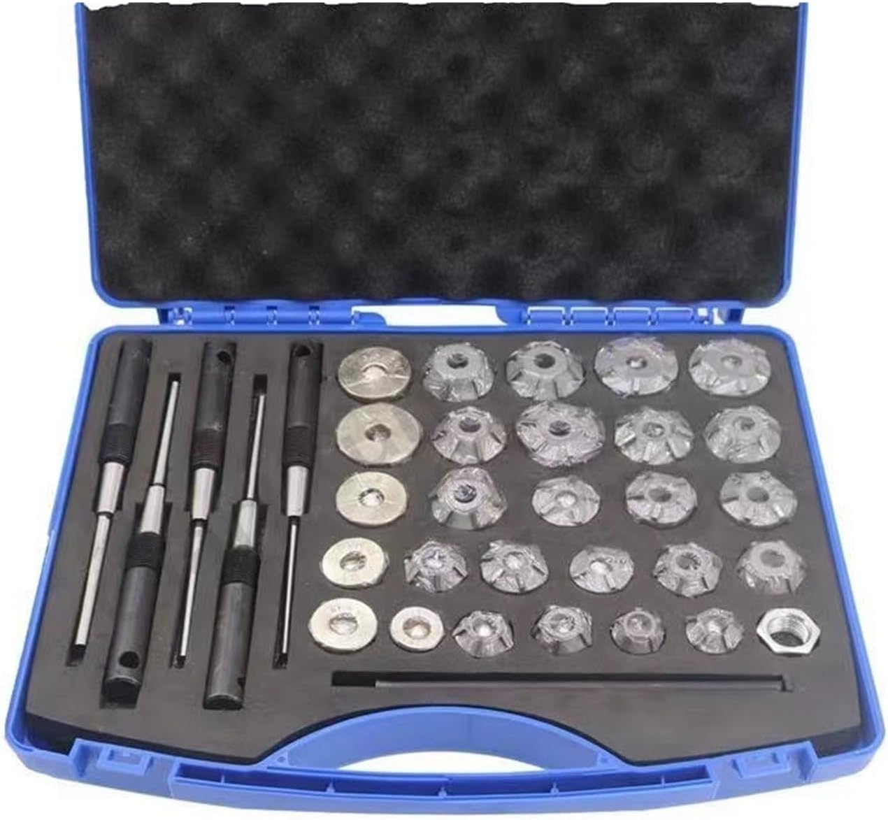 Cortador de Asiento de válvula Kit De Herramientas Reparación Auto,Juego Escariadores Asientos Válvulas,34 PCS,Herramienta Válvulas,Herramienta Asiento Válvula Diamante Carburo