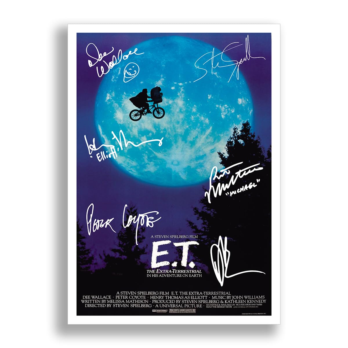 Mounted Gifts E.T. Movie Cast Signed A4 Poster Photo Print Framed Autograph Gift Film (POSTER ONLY)