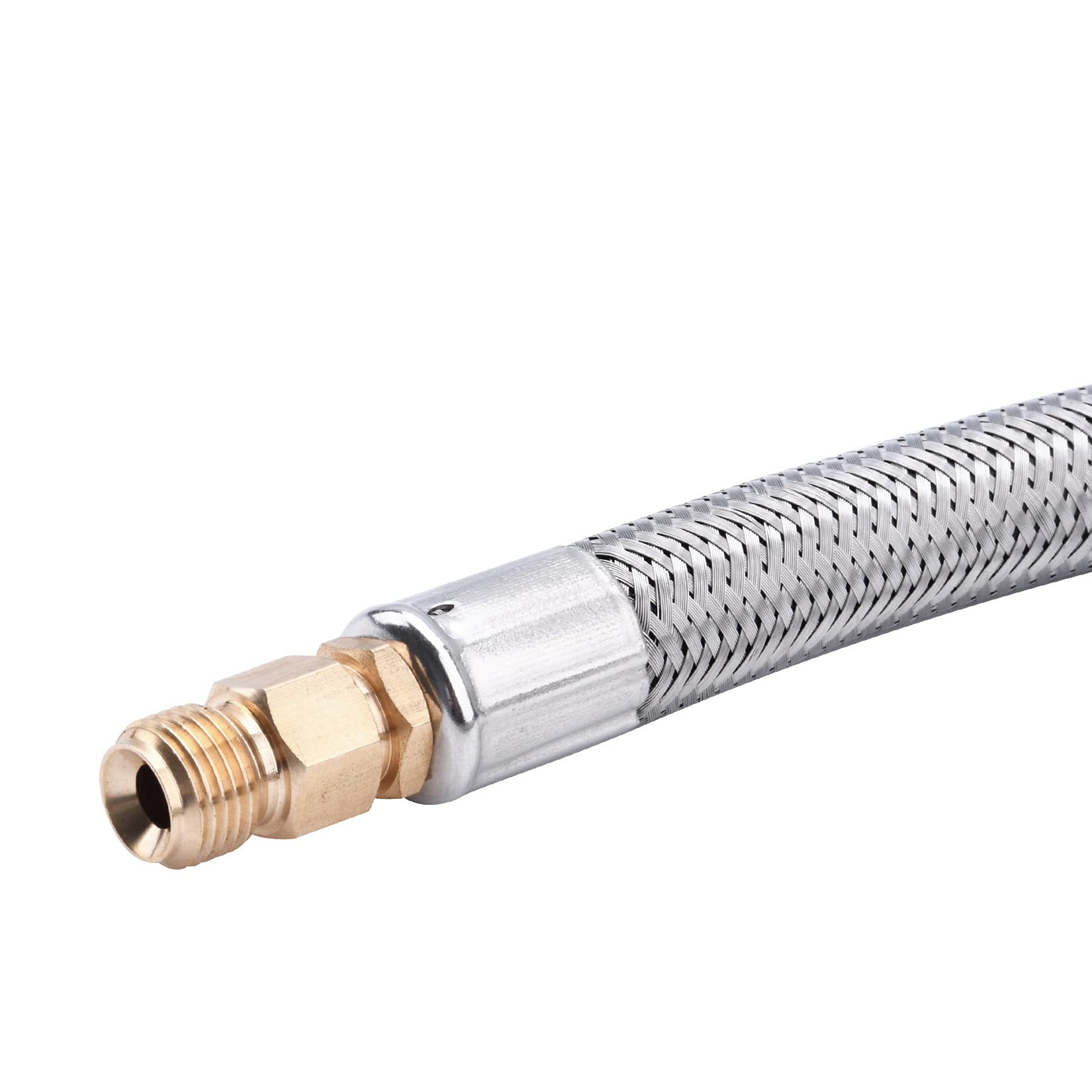 GGC 4 FT stal nierdzewna pleciony wąż propanowy do kampera QCC1 złącze z odwróconą męską flarą 1/10.2 cm (2 szt.)