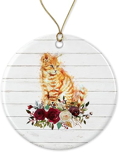 LillaGifts Adorno de gato a rayas naranjas Adorno de gato de regalo para mascotas Gato de rayas naranjas para amantes de los gatos a rayas LillaGifts Adorno de gato a rayas naranjas Adorno de gato de regalo para mascotas Gato de rayas naranjas para amantes de los gatos a rayas
