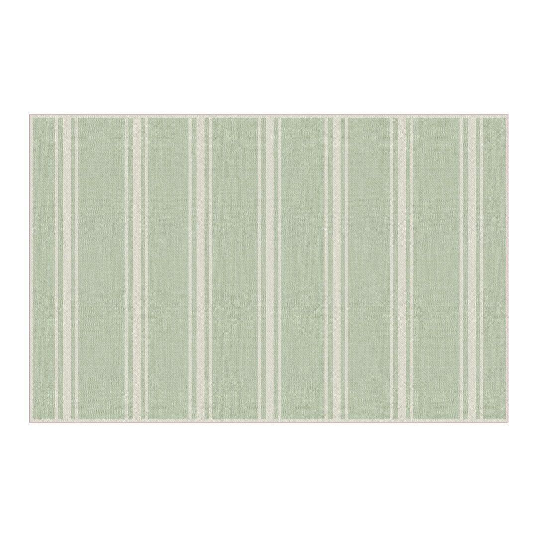 Carolina Creekhouse Vinyl Rug | John 057837CI | Vinyl Floor Mat | Decorative, Vintage, Waterproof, Eco-Friendly, Non-Slip | Green, 3'x5'