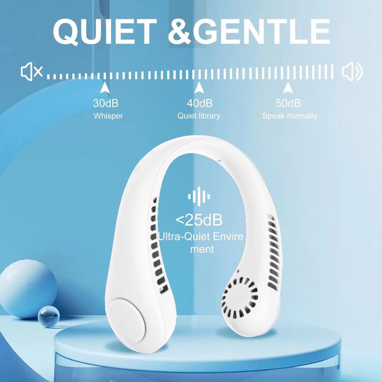 Neck Fan, Portable Neck Fan Hands Free Bladeless Mini Fan With 360°Cooling Airflow, USB - View #10
