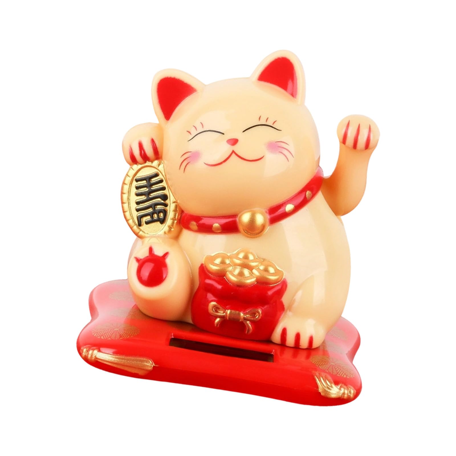 Piceioep Japanese Successful Charm Solar Car Display Deck with Relocating Arms for Interior Decoration Solar Successful Puss Car Decoration