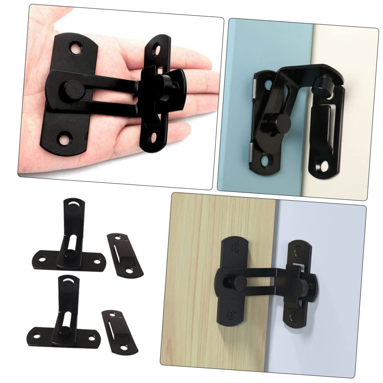 HOMSFOU 4pezzi Serratura Per Porta Scorrevole Inossidabile Sicurezza Per Interne Ed Esterne Di Chiusure Per Porte e Finestre Adatte Per Bagni Armadi e Mobili