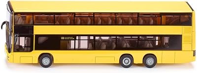 Siku 1884, MAN Doppelstock Linienbus, 1:87, Metall/Kunststoff, Gelb, Bereifung aus Gummi