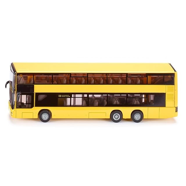 Siku 1884 Autobús de línea de Dos Pisos Man, Neumáticos de Goma, 1:87, Metal/Plástico, Amarillo