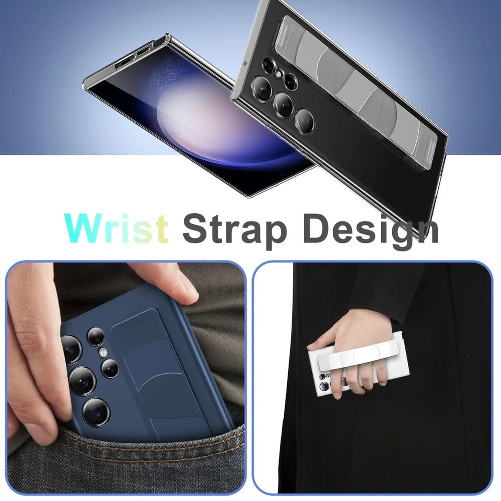 Handyhülle mit Handschlaufe für Samsung Galaxy S25 S24 S23 Ultra Plus Fold 6 5 4 5G Schutzhülle Silikonarmband Matt, Blau, für Galaxy Z Fold6