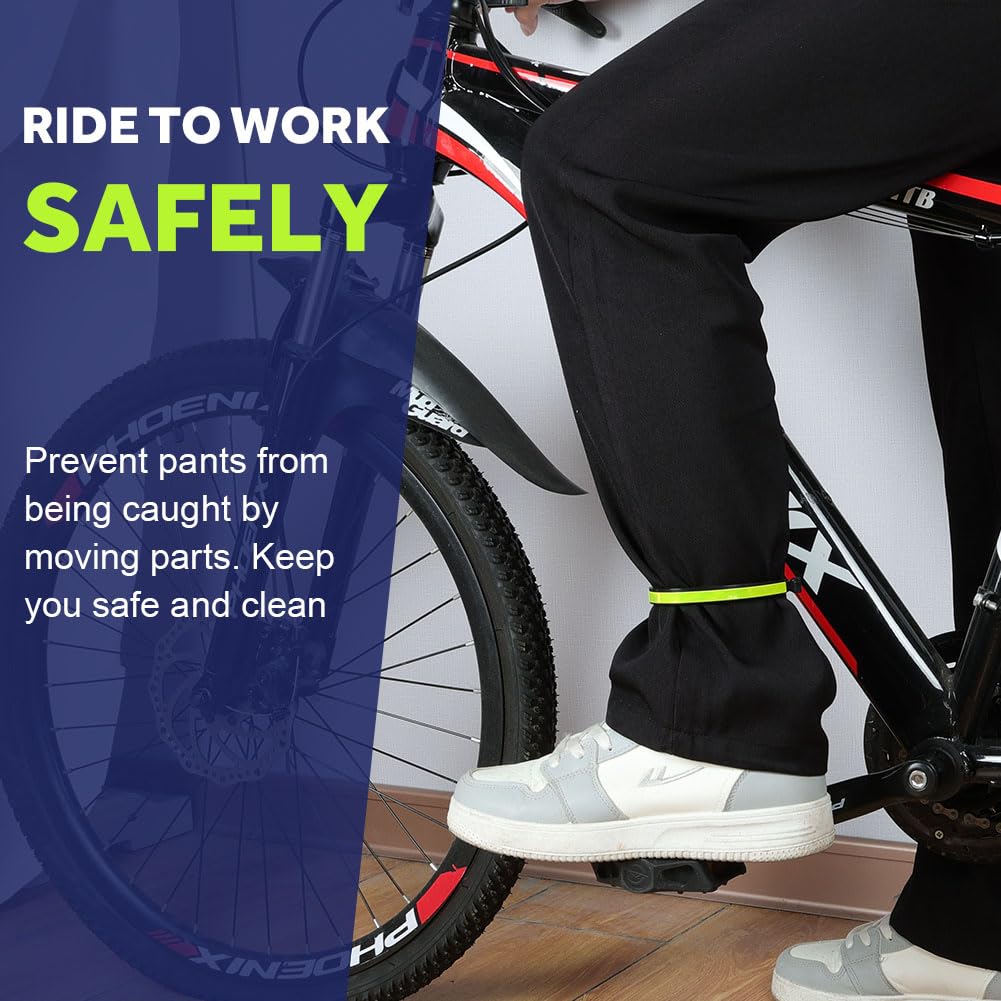 4 Clip Riflettenti Per Pantaloni Da Bicicletta – In PVC, Elastico, Sicurezza Notturna, Per Uomo E Donna - 6