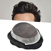 Vista 23 de Toupee - Sistema de pelo para hombres, postizos de encaje suave, sistema de reemplazo de cabello para hombre, línea de cabello de PU, pieza de pelo