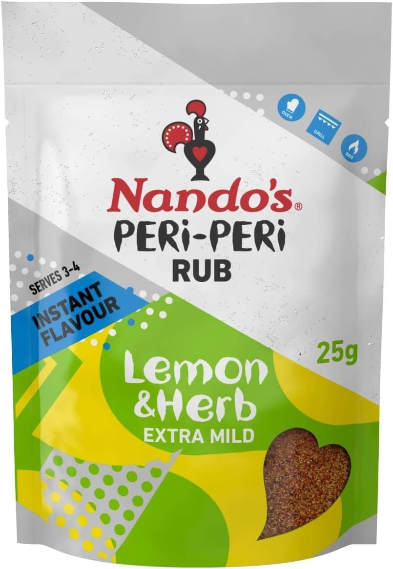 Nando's Limón Y Hierbas Peri Peri Frotan Leve (25g) (Paquete de 6)