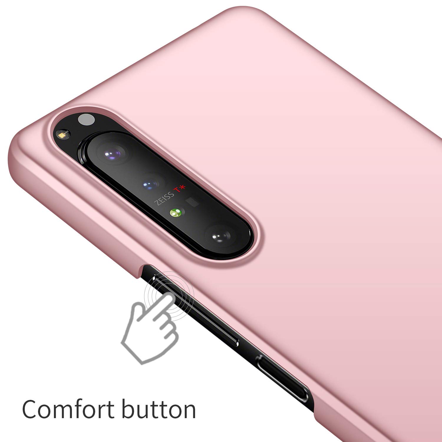 BRAND SET Cover per Sony Xperia 1 II Custodia Cellulare Ultra Sottile in PC, Custodia Rigida Opaca Ultrasottile Anti-Impronta Case per Sony Xperia 1 II-Oro Rosa
