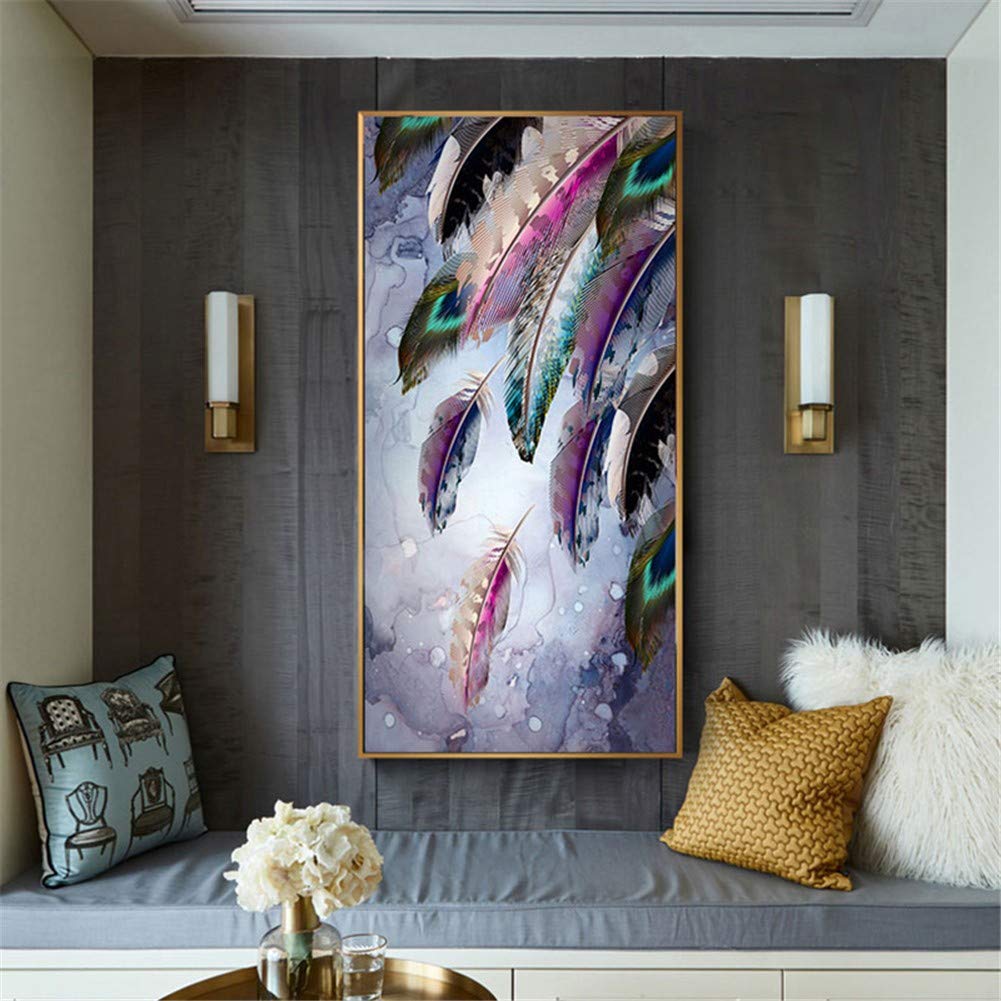Kits Forage Complet 5D Diamond Painting Plumes Idée Cadeau Créatif Adulte Toile Arts Crafts