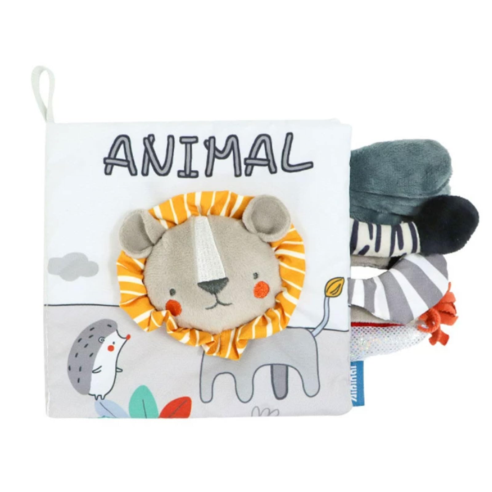 Ttnmrc Lion Montessori Soft Cloth Book Set - Animal Tails Interactive Fabric Books, Baby Sensory Toys With Crinkle & Squeaker,