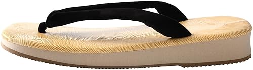 Miniatura 3 de Edoten Negro Setta Japanese Tatami Zouri Sandalias, Negro -