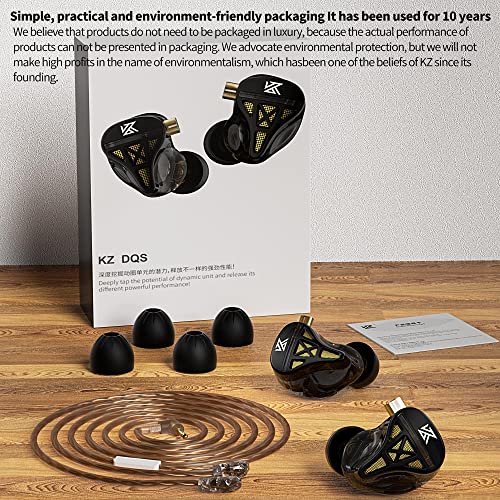 Image of Yinyoo Inyoo Kz Dqs Wired Earbuds, Metal Dynamic Hifi In Ear Monitor Headphone Semi-Open Earphone, Music Travel Sports Game Deep Bass Earphone With Detachable Cables