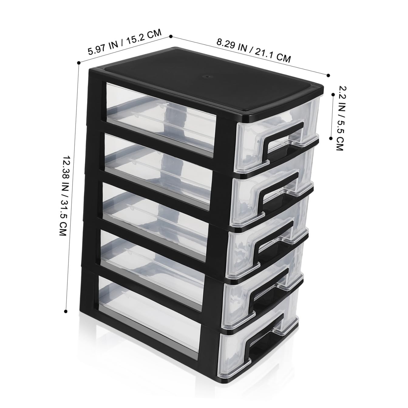 Toyvian Organisateur de Rangement pour Tiroir Noir en Pp, 5 Niveaux | Rentrée Scolaire, Design à Tiroirs pour Bureau et Maison, Tri des Fournitures et Objets de Desktop
