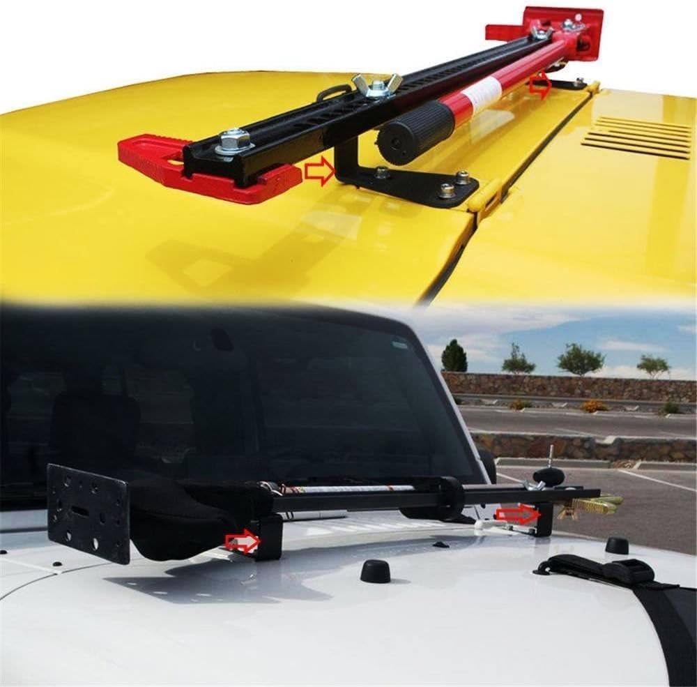 High Lift Jack Mount with Soft Shackle Recovery Compatible with Jeep Wrangler CJ 1944-1986 / YJ 1987-1995 / TJ 1997-2006