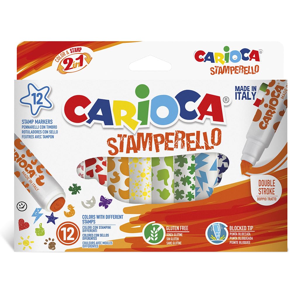 Carioca Rotuladores Stamperello, Multicolor - 12 Uds
