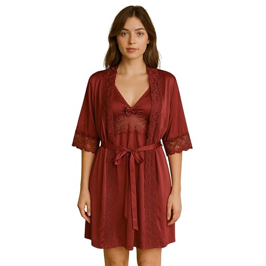 Robe Luxo Romantic e Renda Roupão Confortável Linha Noite Noiva e Maternidade