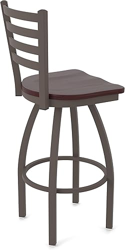 Miniatura 122 de 410 Jackie Taburete de bar giratorio de 36 pulgadas con acabado bronce y asiento de vinilo negro Vinilo negro,Canter Burdeos,Tierra Canter,Canter