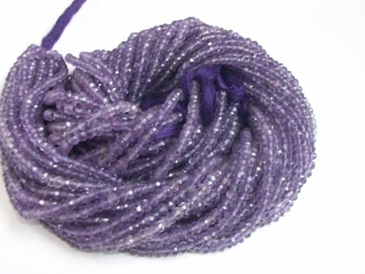 Perles améthyste rose véritable 3.50 mm pour réparer et personnaliser un collier