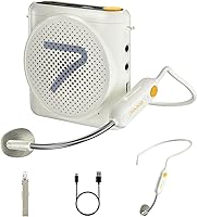 Vista 11 de 7RYMS WA2 Amplificador de voz inalámbrico para profesores, ancianos con micrófono de solapa magnético, amplificador personal para el aula