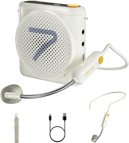 Miniatura 11 de 7RYMS WA2 Amplificador de voz inalámbrico para profesores, ancianos con micrófono de solapa magnético, amplificador personal para el aula,