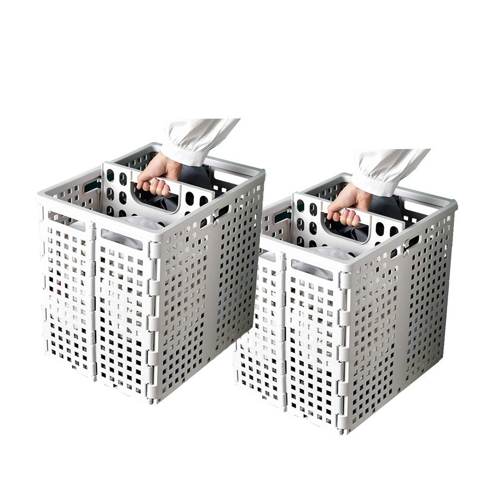 Foldable Plastic Laundry Basket [95 Liters], Large Double Laundry hamper, 2 Pack hanging laundry baskets, mesh plastic hamper with Handle, Portable and Washable Laundry Basket