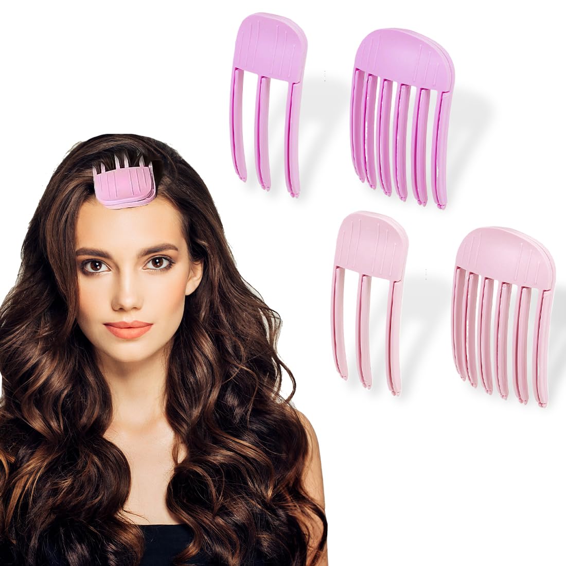 4pcs Clip per radice capelli, Clip volume per radici, clip per capelli per sollevamento radice,Bigodino per capelli con volume naturale, fermaglio per capelli senza traccia, fermaglio per radice