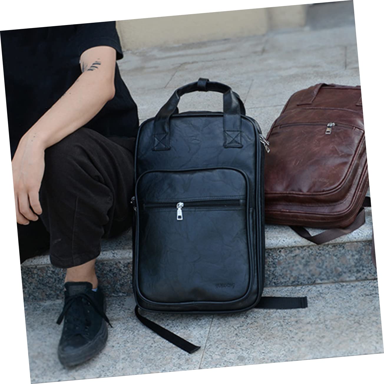 Abaodam Borsa per Bacchette da Batteria in Pu + Cotone 420d, Portabacchette Ampia Capacità per Studenti e Insegnanti