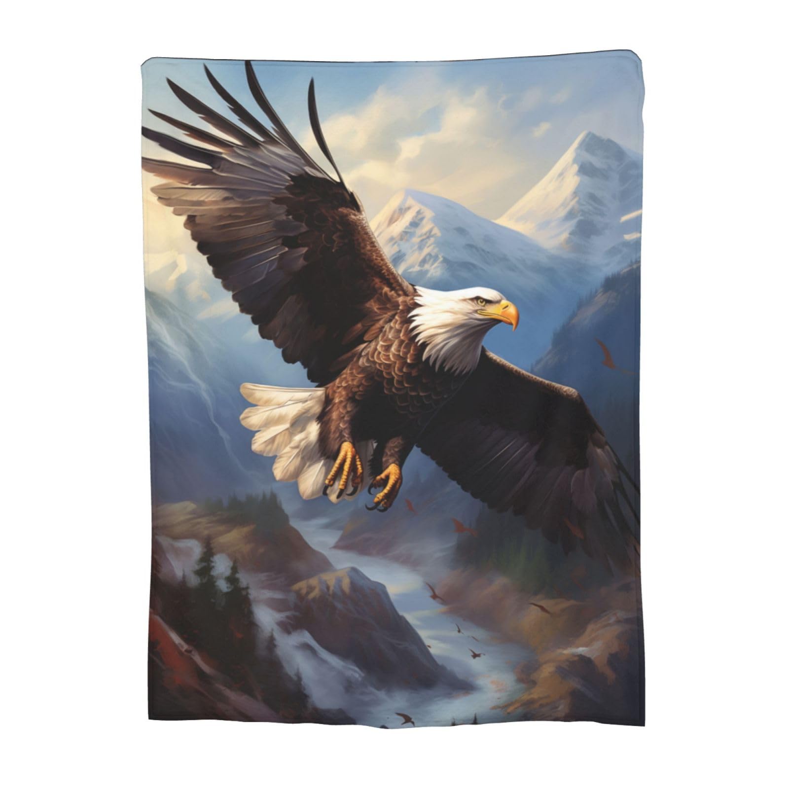 Turamurra Bald Eagle Blanket Eagle Decor Throw Blanket Bald Eagle Valentines Gifts for Men Warm Soft Plush Lightweight Fleece Flannel Blanket Bed