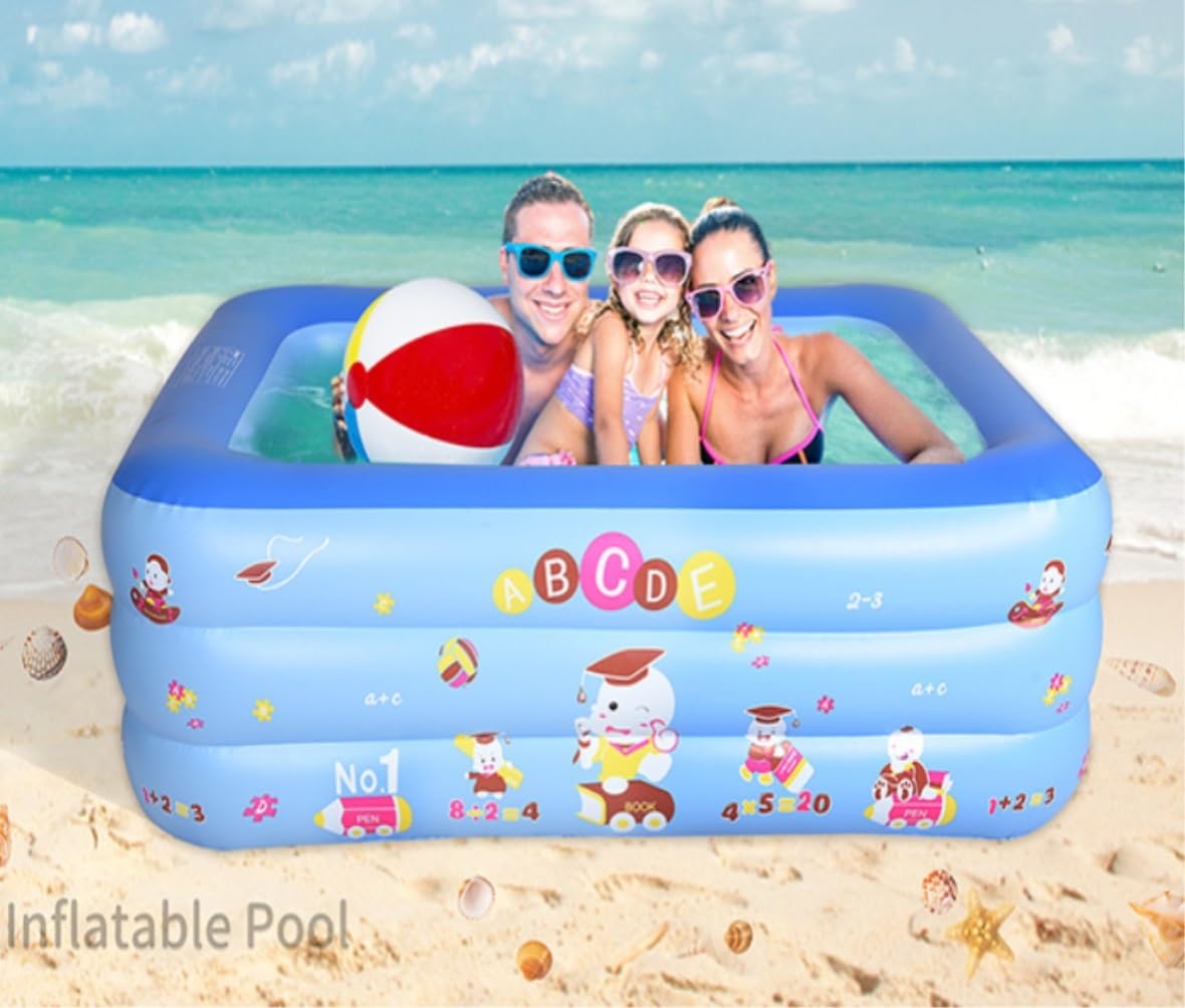 Piscina Hinchable Piscina Inflable Piscina Infantil Jugar En El Agua Centro De Natación Piscinas Juguetes Al Aire Libre Juego sobre El Suelo Piscina para Exteriores(Pink,135 * 85 * 50cm)