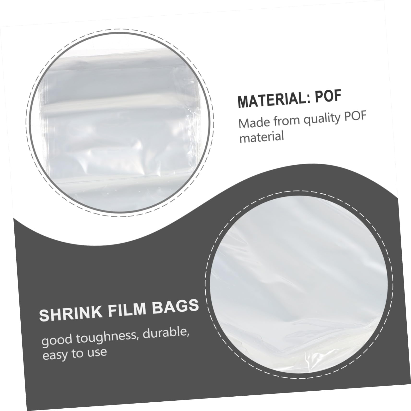 Cabilock 200 pièces Sachets Shrink Wrap Transparent Pochette Emballage Film Rétractable pour Cadeaux Bijoux Cosmétiques