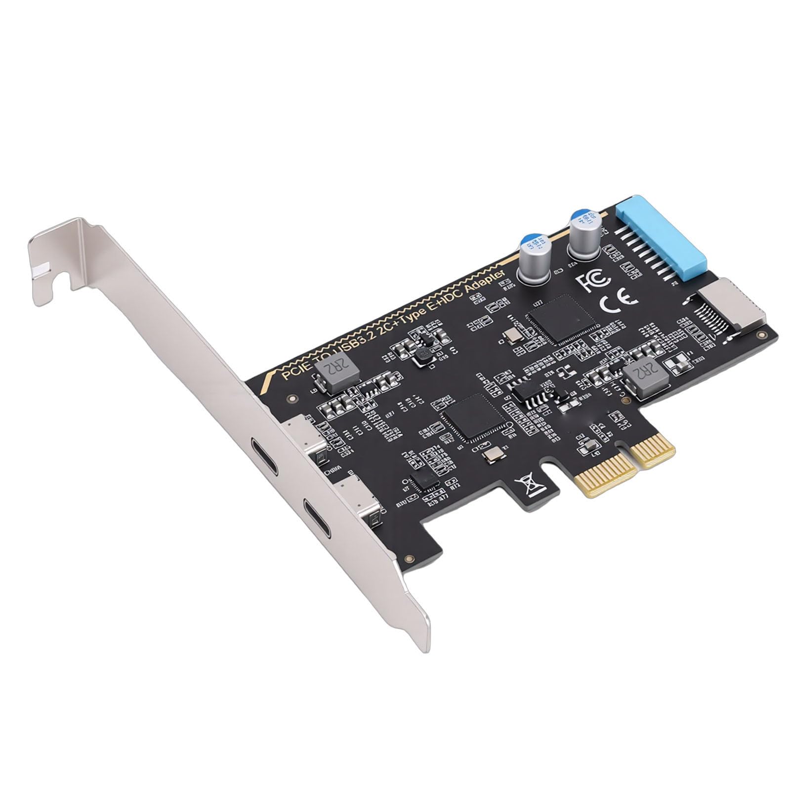 Jiawu Scheda di Espansione PCI Express per PC Desktop, Scheda PCIe da 5 Gbps a Doppio Tipo C con Tipo Interno e Porta a 19 Pin, Adattatore ASM1042