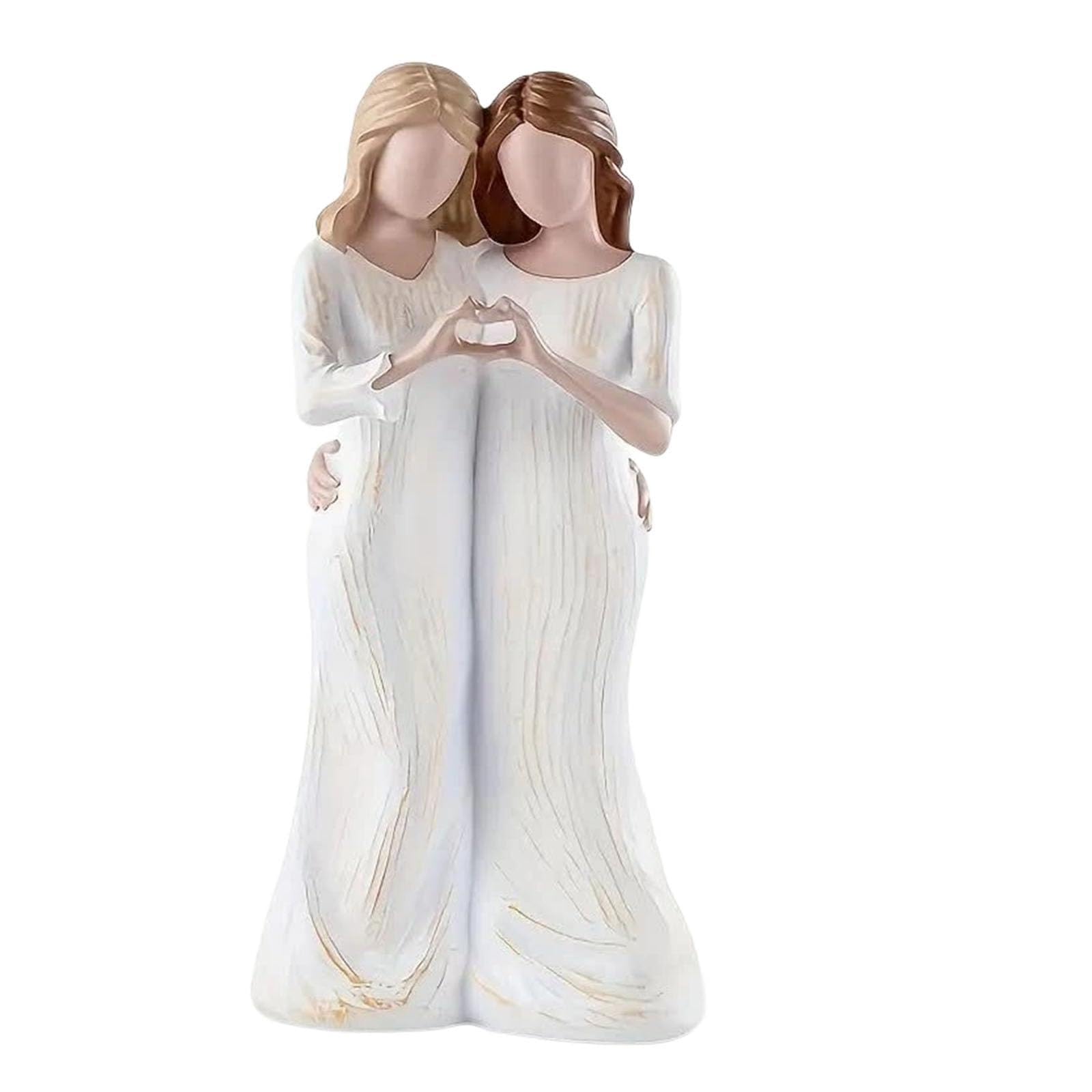 Heart Angel Figurine, Handcrafted Resin Desktop Keepsake Decor, Special Friend Gifts,Sister Gifts for Women, Decorative Home Accessory