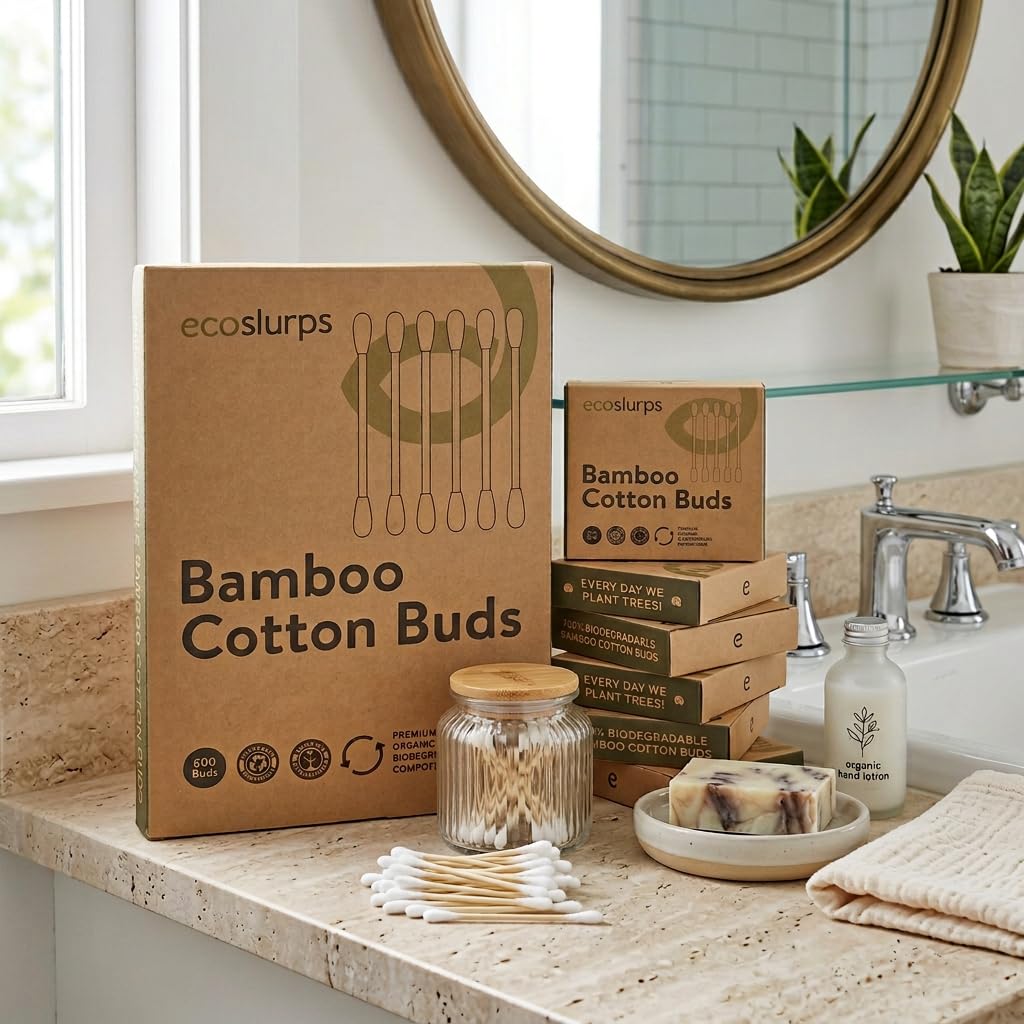 EcoSlurps Batuffoli di cotone, dischetti e cotton fioc (600)