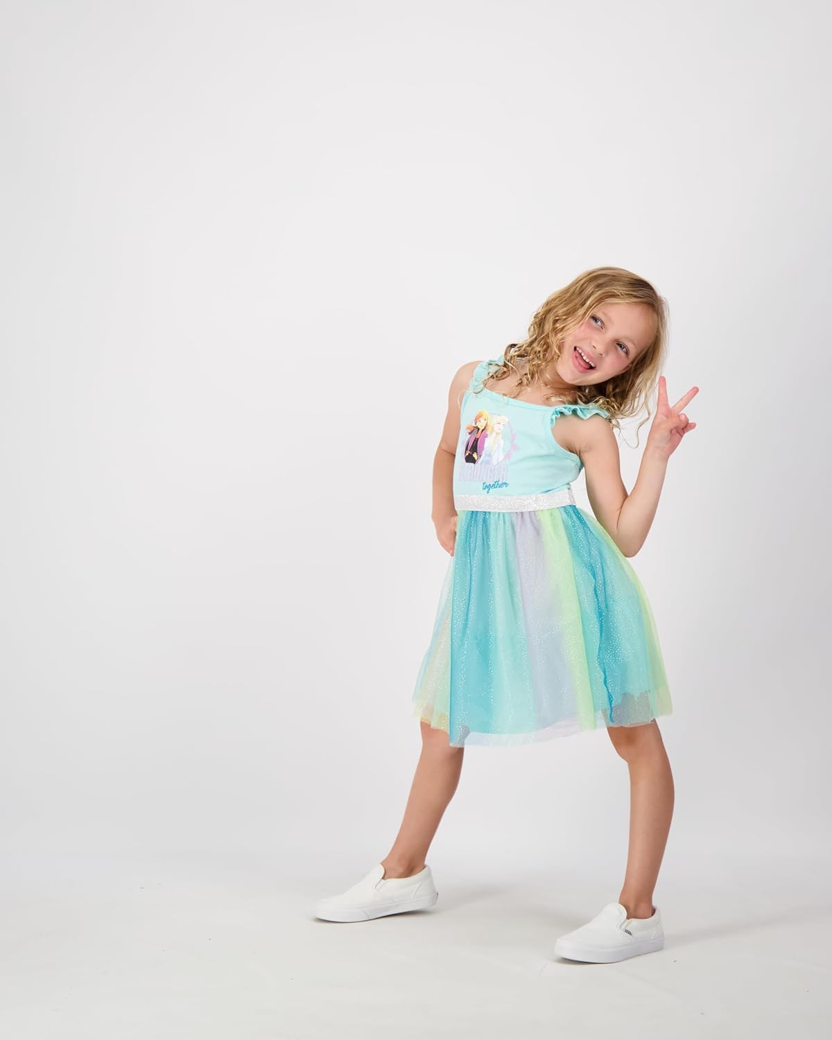 Disney Frozen Elsa and Anna Girls Sleeveless Tutu Dress for Toddlers, Little, and Big Kids - Image 9