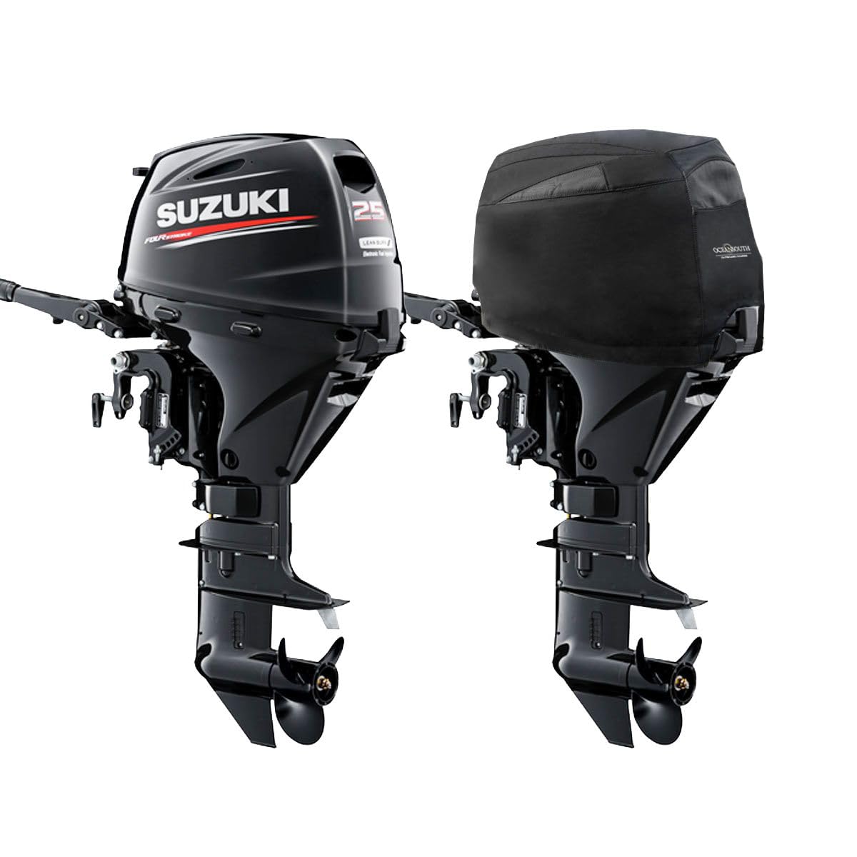 Oceansouth Custom Fit Vented Covers for Suzuki Outboard Engine (Black, DF25A, DF30A 3CYL (from 2014 up to 2024))