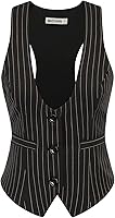 GRACE KARIN Women's Sleeveless Waistcoat Vest - Dressy Casual Suit Top with Pockets, Adjustable Straps for Office, Steampunk & Events