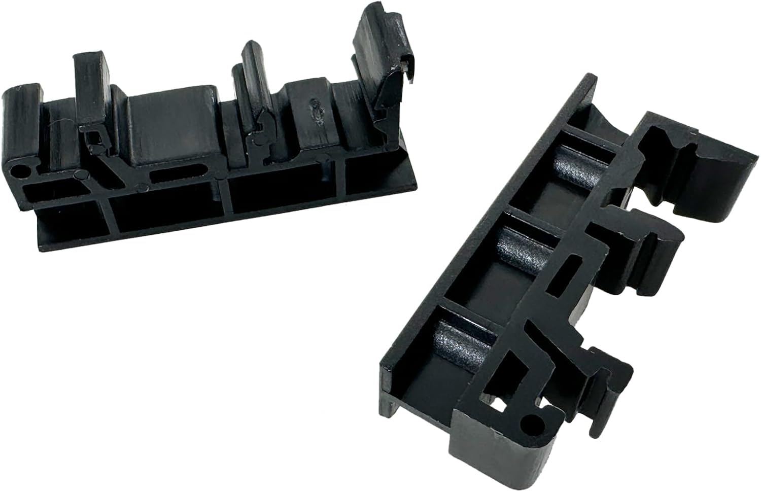50Sets C45 DIN Rail PCB Mounting Black Bracket Holder Carrier Clips for Width 35mm or 15mm Din Rail