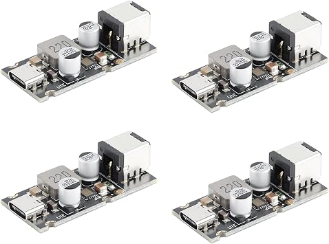 4Pcs PD65W Fast Charging Module USB Type-C DC8-30V to 5V3A 9V3A 12V3A 20V3.25A PD3.1 QC3.0 Charging Circuit Board for Phone Fast Charging with DC Socket