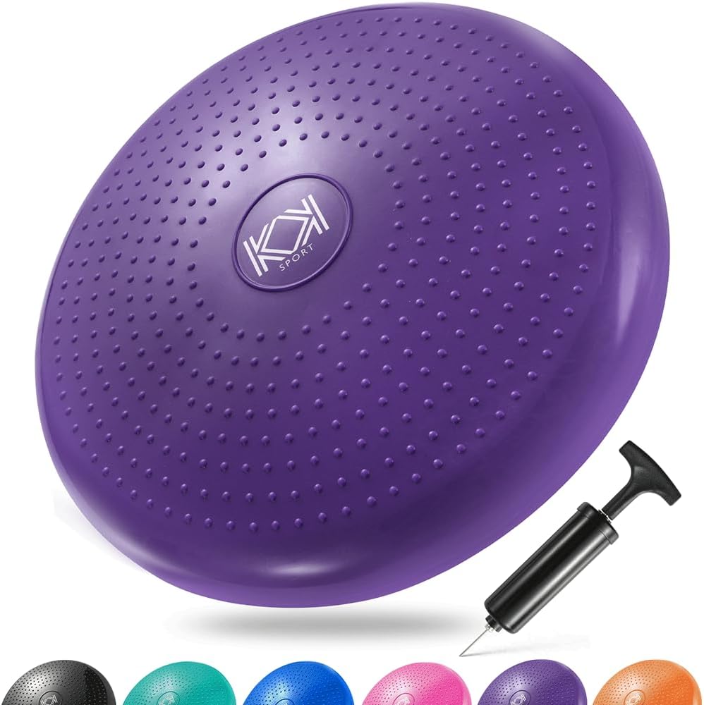 Balance Wobble Cushion for Men and Women, Inflatable Anti-Slip Stability Board for Physio, Posture & Fitness, Wobble Cushion (34cm) Balance Board & Fidget Cushion