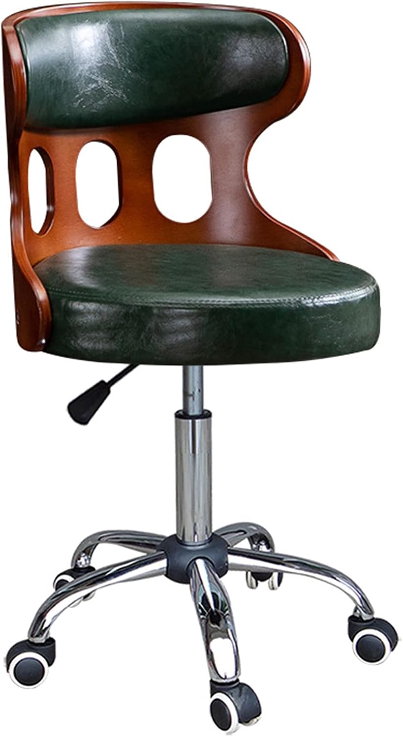 Adjustable Bar Stool with Wheels and Backrest Wheelchair Office Work