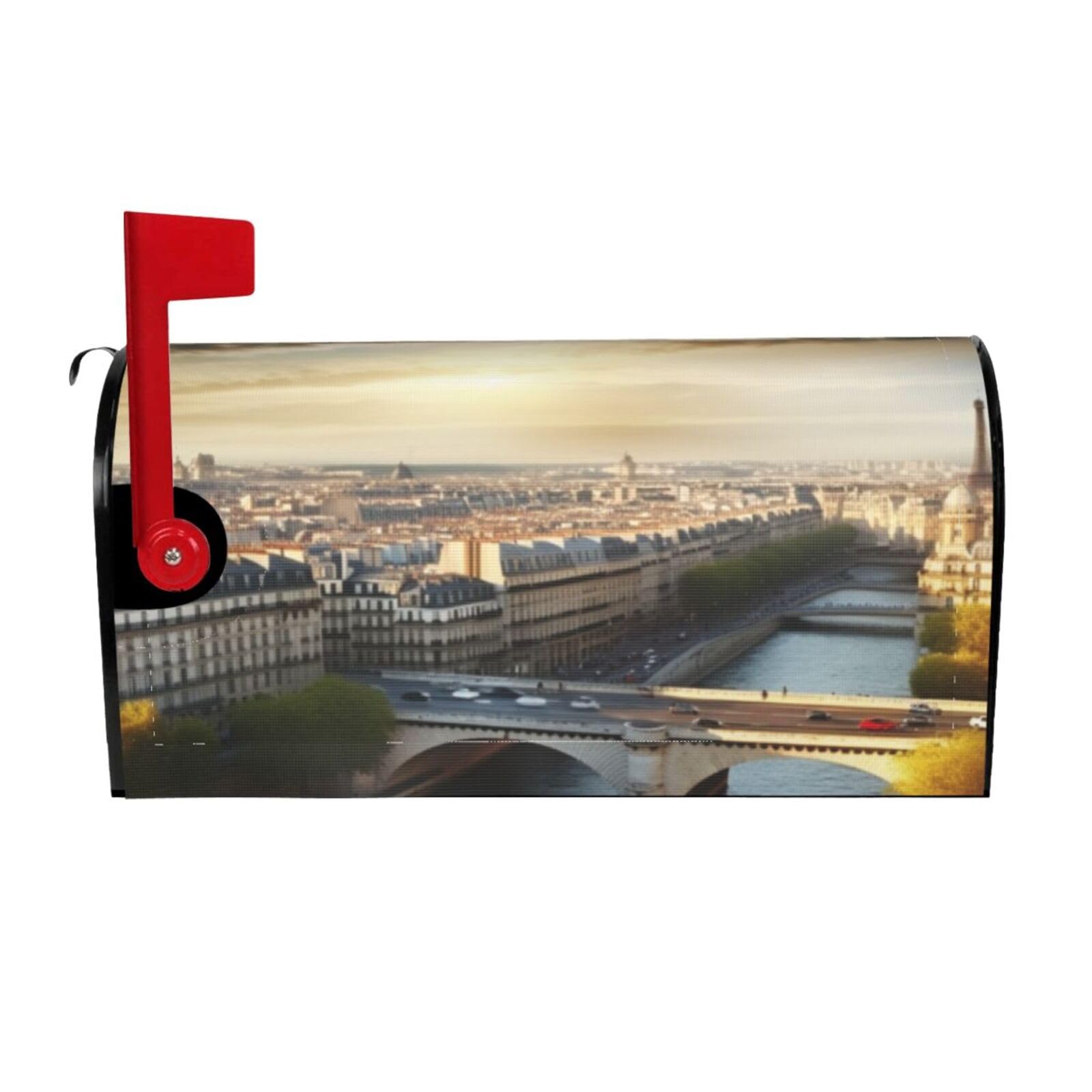 Housse de boîte aux lettres haut de gamme motif Paris grand format pour cour moderne