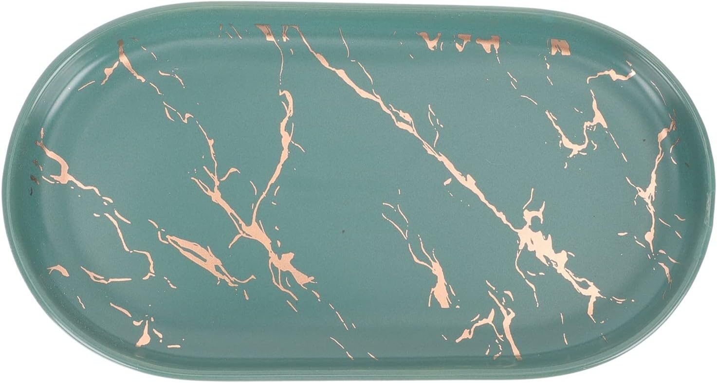 Serving Trays Tray Bathroom Ceramic Plate Jewelry Storage Dish Serving Accessories Vanity Holder Soap Display Ring Organizer Fruit Food Tray (2)