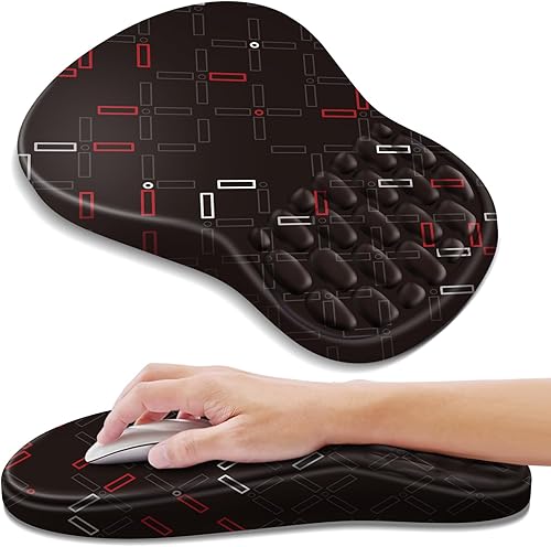 Vista 38 de YIWEI Alfombrilla de mouse ergonómica con soporte para muñeca, alfombrilla de mouse de espuma viscoelástica de gel para teclado de computadora