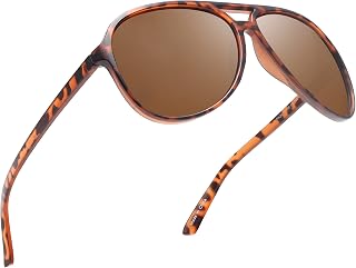 JIM HALO Polarized Aviator Sunglasses Men Women Oversize Plastic Driving Glasses (Tortoise Frame/Polarized Brown Lens)
